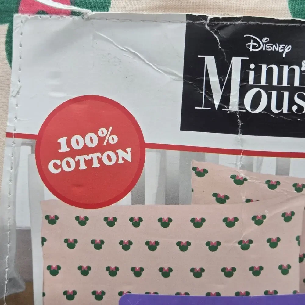Disney Minnie Mouse Light Peach FULL Sheet Set Cotton Coquette GIRLHOODCORE NEW!